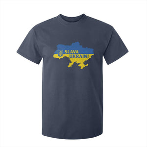 Slava Ukraini T Shirt For Kid Ukrainian Ukraine Flag Pride TS10 Navy Print Your Wear
