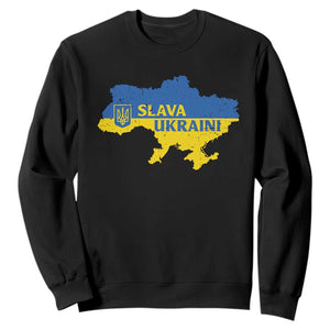 Slava Ukraini Sweatshirt Ukrainian Ukraine Flag Pride TS10 Black Print Your Wear