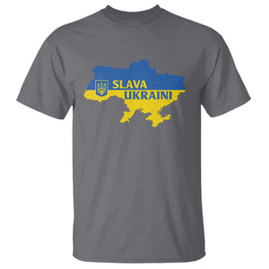 Slava Ukraini T Shirt Ukrainian Ukraine Flag Pride TS10 Charcoal Print Your Wear