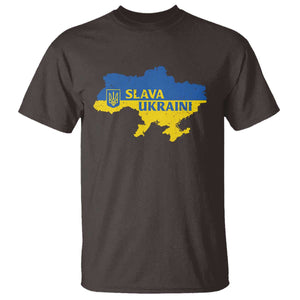 Slava Ukraini T Shirt Ukrainian Ukraine Flag Pride TS10 Dark Chocolate Print Your Wear