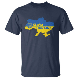 Slava Ukraini T Shirt Ukrainian Ukraine Flag Pride TS10 Navy Print Your Wear