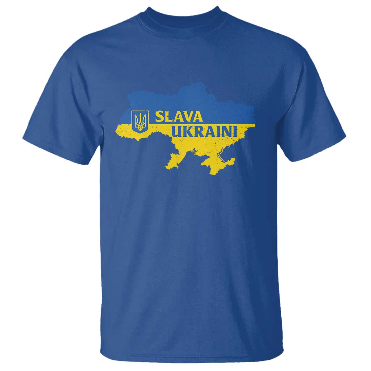 Slava Ukraini T Shirt Ukrainian Ukraine Flag Pride TS10 Royal Blue Print Your Wear