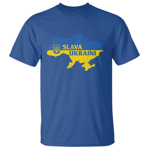 Slava Ukraini T Shirt Ukrainian Ukraine Flag Pride TS10 Royal Blue Print Your Wear