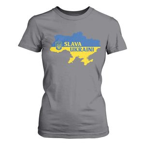 Slava Ukraini T Shirt For Women Ukrainian Ukraine Flag Pride TS10 Charcoal Print Your Wear