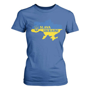 Slava Ukraini T Shirt For Women Ukrainian Ukraine Flag Pride TS10 Royal Blue Print Your Wear