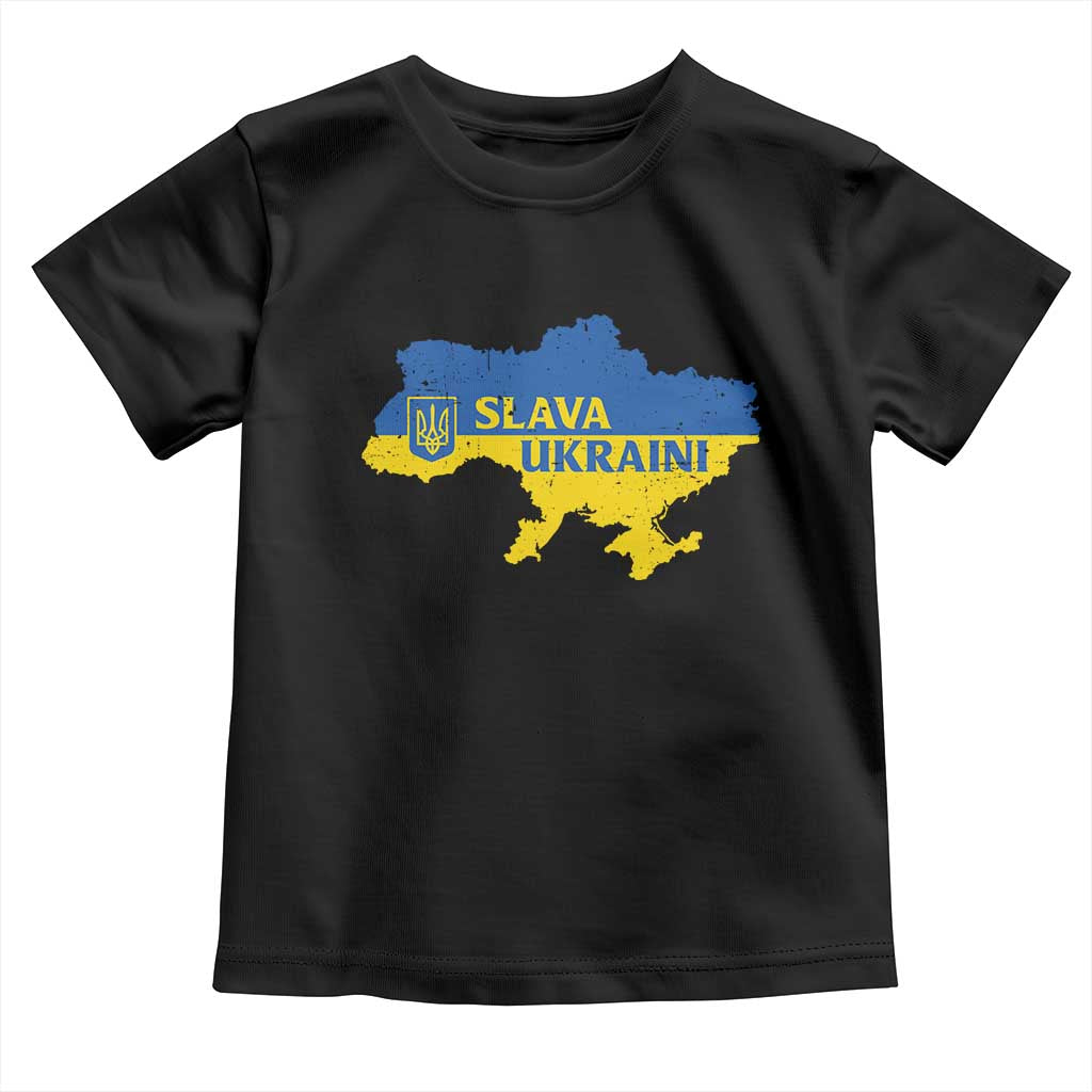 Slava Ukraini Toddler T Shirt Ukrainian Ukraine Flag Pride TS10 Black Print Your Wear
