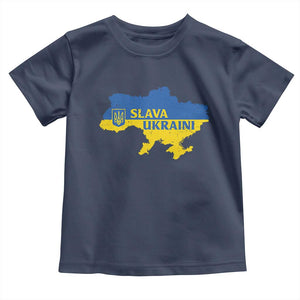 Slava Ukraini Toddler T Shirt Ukrainian Ukraine Flag Pride TS10 Navy Print Your Wear