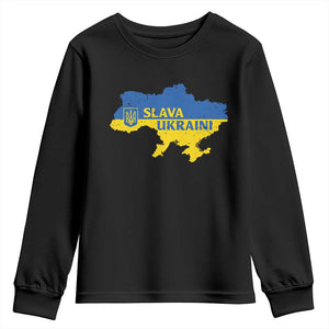 Slava Ukraini Youth Sweatshirt Ukrainian Ukraine Flag Pride TS10 Black Print Your Wear