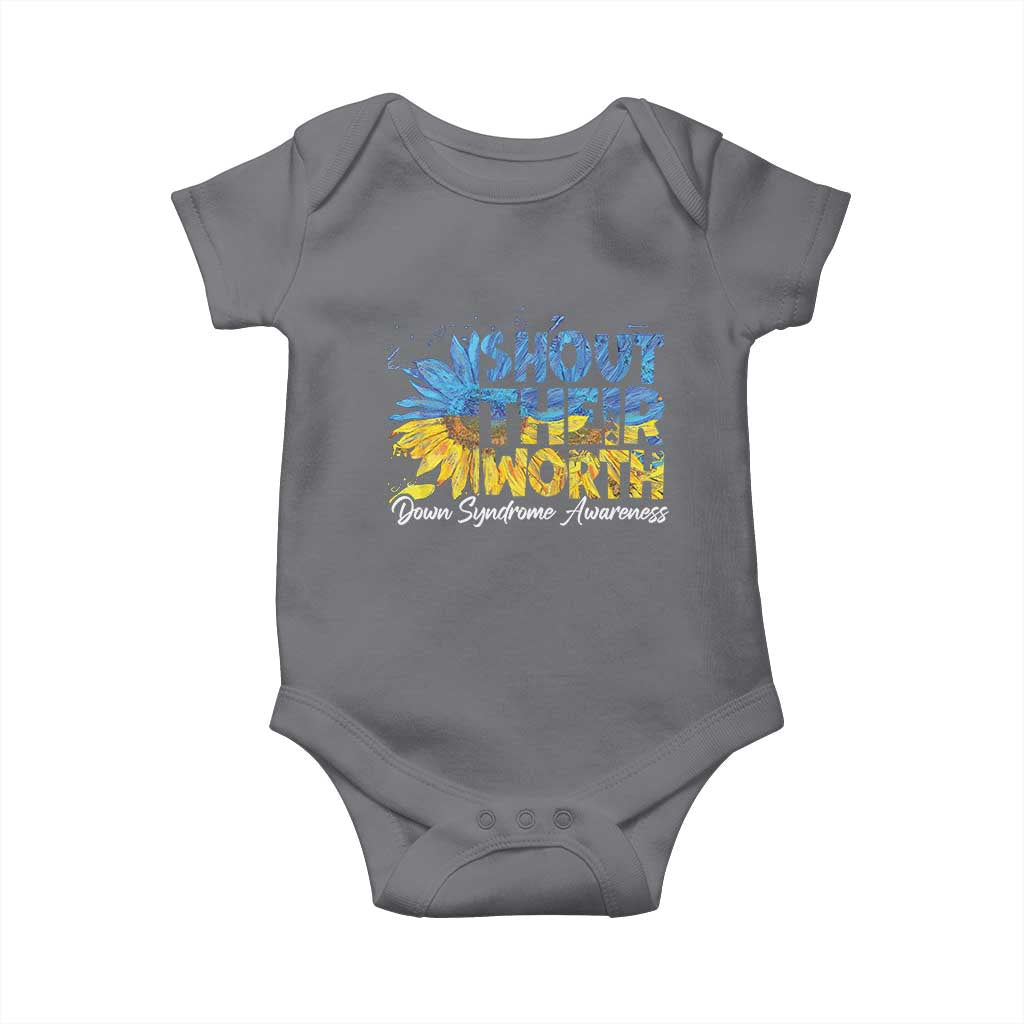 Down Syndrome Awareness Sunflower Baby Onesie Shout Their Worth TS10 Charcoal Print Your Wear