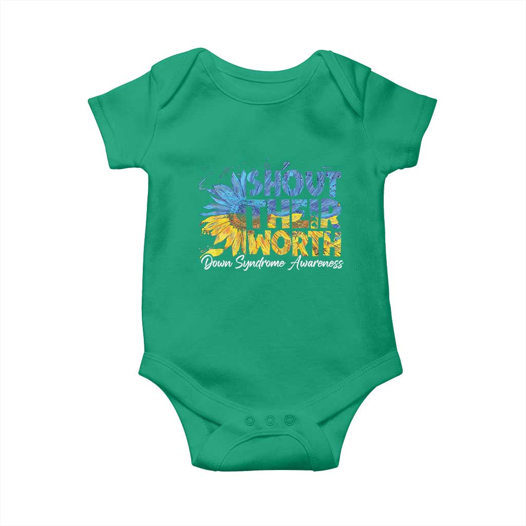 Down Syndrome Awareness Sunflower Baby Onesie Shout Their Worth TS10 Irish Green Print Your Wear