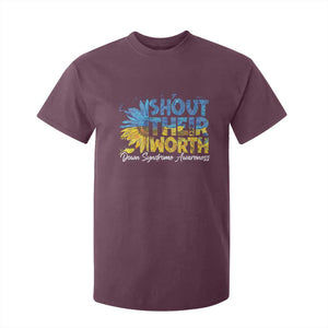 Down Syndrome Awareness Sunflower T Shirt For Kid Shout Their Worth TS10 Maroon Print Your Wear