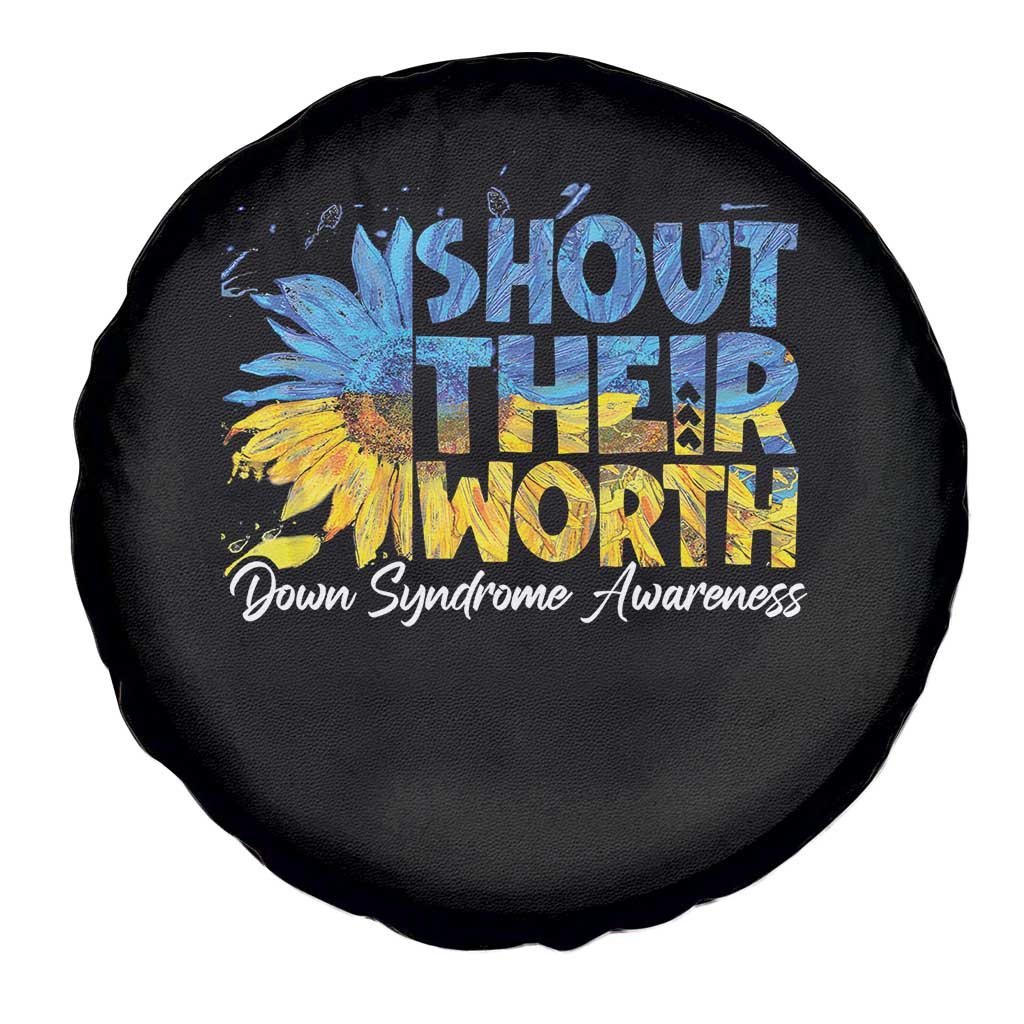 Down Syndrome Awareness Sunflower Spare Tire Cover Shout Their Worth TS10 Print Your Wear