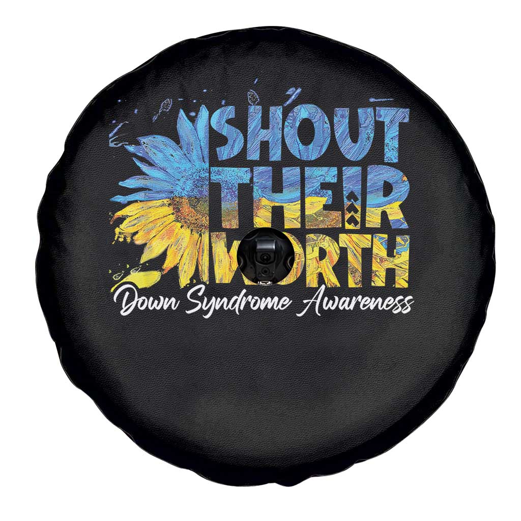 Down Syndrome Awareness Sunflower Spare Tire Cover Shout Their Worth TS10 Print Your Wear