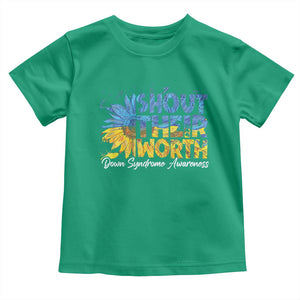 Down Syndrome Awareness Sunflower Toddler T Shirt Shout Their Worth TS10 Irish Green Print Your Wear