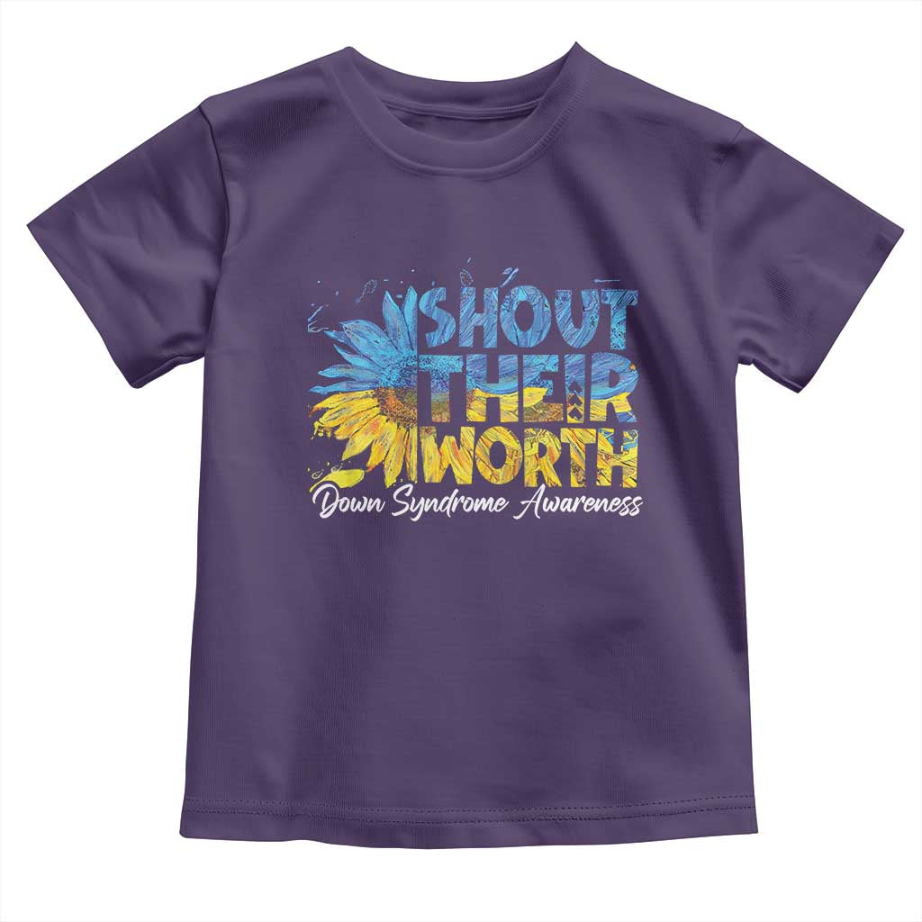 Down Syndrome Awareness Sunflower Toddler T Shirt Shout Their Worth TS10 Purple Print Your Wear