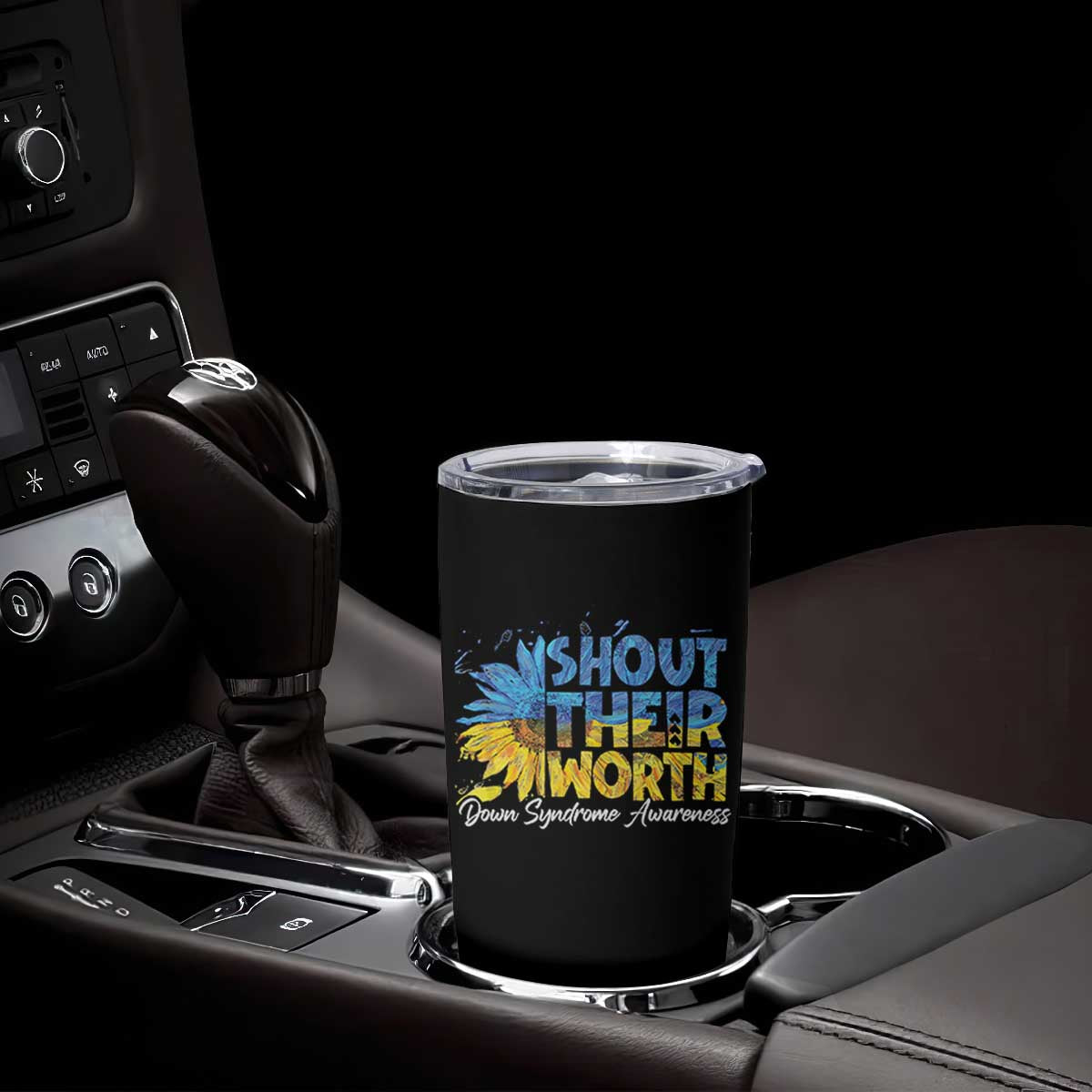 Down Syndrome Awareness Sunflower Tumbler Cup Shout Their Worth TS10 Print Your Wear