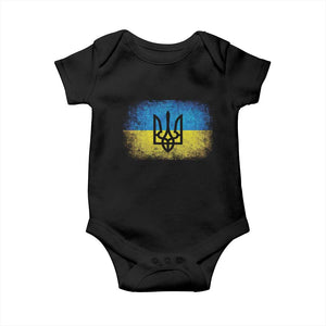 Vintage Ukraine Ukrainian Flag Baby Onesie Ukrainians Gifts TS10 Black Print Your Wear