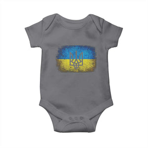 Vintage Ukraine Ukrainian Flag Baby Onesie Ukrainians Gifts TS10 Charcoal Print Your Wear