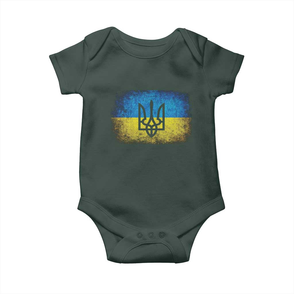 Vintage Ukraine Ukrainian Flag Baby Onesie Ukrainians Gifts TS10 Print Your Wear