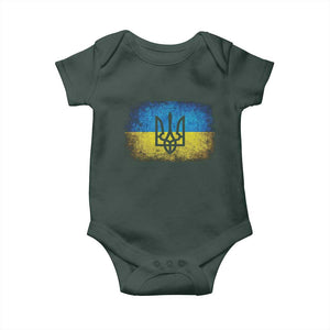 Vintage Ukraine Ukrainian Flag Baby Onesie Ukrainians Gifts TS10 Print Your Wear