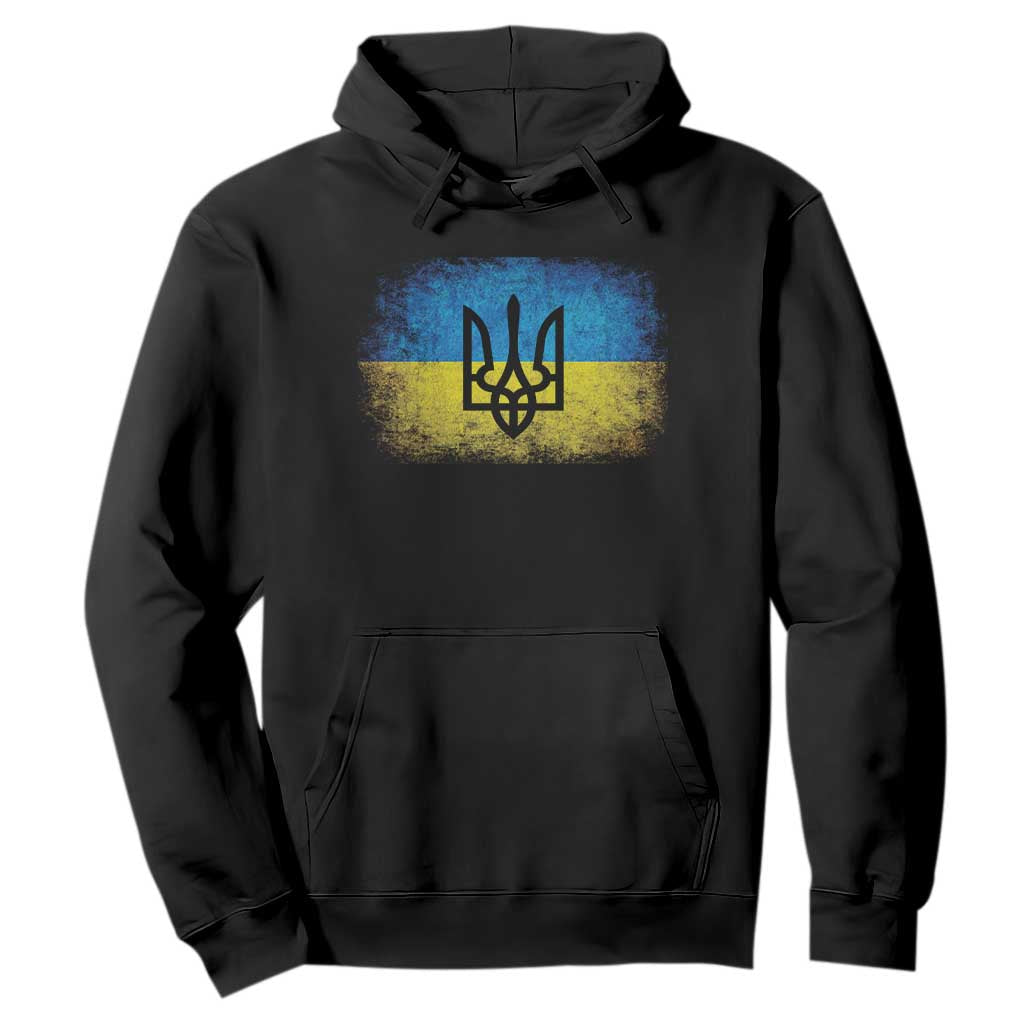 Vintage Ukraine Ukrainian Flag Hoodie Ukrainians Gifts TS10 Black Print Your Wear