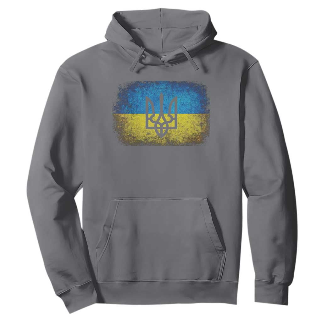 Vintage Ukraine Ukrainian Flag Hoodie Ukrainians Gifts TS10 Charcoal Print Your Wear