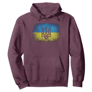 Vintage Ukraine Ukrainian Flag Hoodie Ukrainians Gifts TS10 Maroon Print Your Wear