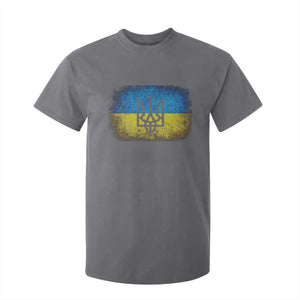 Vintage Ukraine Ukrainian Flag T Shirt For Kid Ukrainians Gifts TS10 Charcoal Print Your Wear