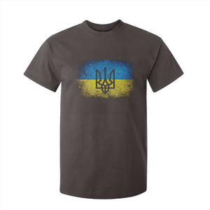 Vintage Ukraine Ukrainian Flag T Shirt For Kid Ukrainians Gifts TS10 Dark Chocolate Print Your Wear