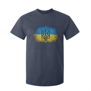Vintage Ukraine Ukrainian Flag T Shirt For Kid Ukrainians Gifts TS10 Navy Print Your Wear
