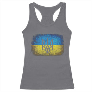 Vintage Ukraine Ukrainian Flag Racerback Tank Top Ukrainians Gifts TS10 Charcoal Print Your Wear