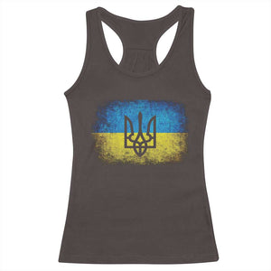 Vintage Ukraine Ukrainian Flag Racerback Tank Top Ukrainians Gifts TS10 Dark Chocolate Print Your Wear