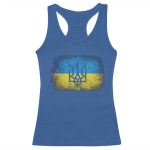 Vintage Ukraine Ukrainian Flag Racerback Tank Top Ukrainians Gifts TS10 Royal Blue Print Your Wear