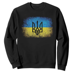 Vintage Ukraine Ukrainian Flag Sweatshirt Ukrainians Gifts TS10 Black Print Your Wear