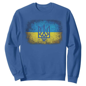Vintage Ukraine Ukrainian Flag Sweatshirt Ukrainians Gifts TS10 Royal Blue Print Your Wear