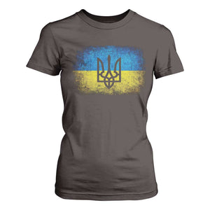 Vintage Ukraine Ukrainian Flag T Shirt For Women Ukrainians Gifts TS10 Dark Chocolate Print Your Wear