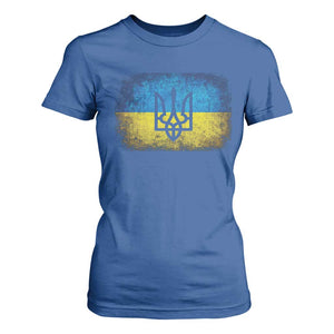 Vintage Ukraine Ukrainian Flag T Shirt For Women Ukrainians Gifts TS10 Royal Blue Print Your Wear