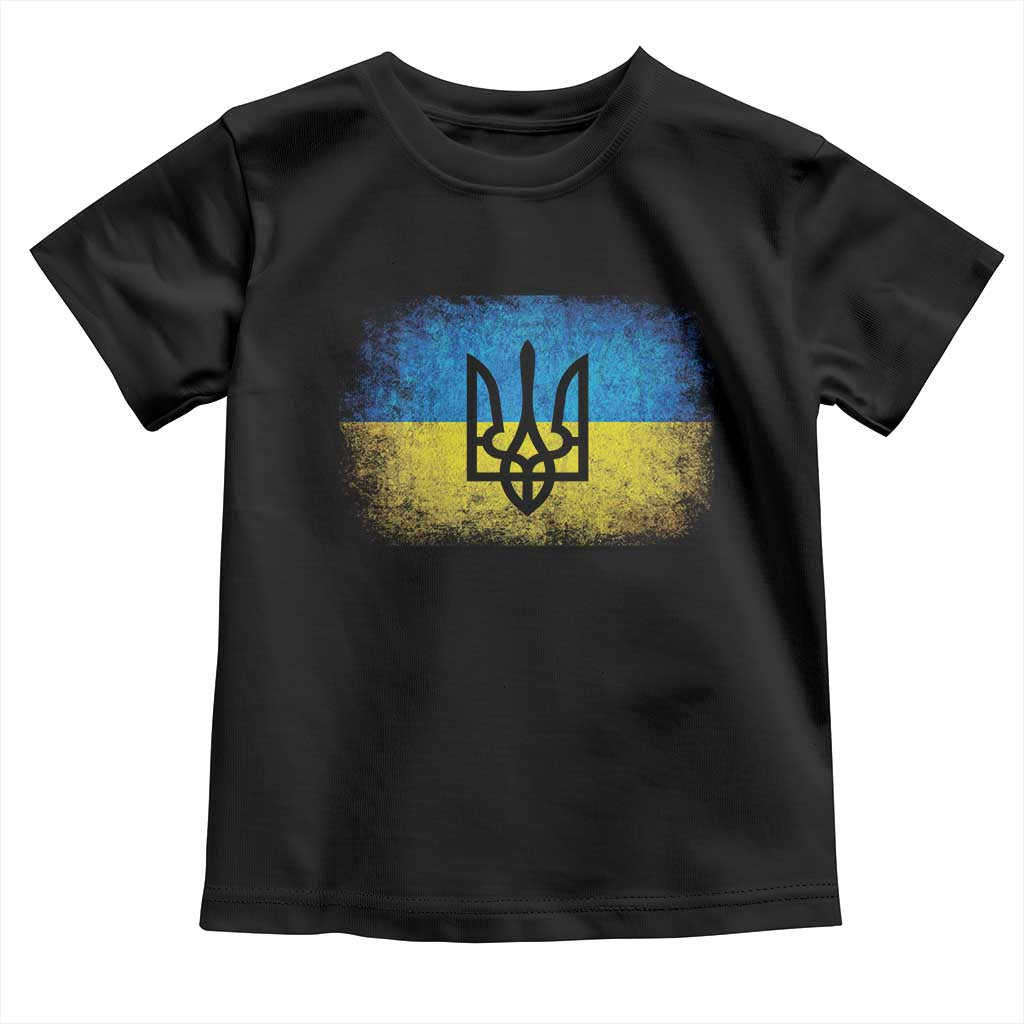 Vintage Ukraine Ukrainian Flag Toddler T Shirt Ukrainians Gifts TS10 Black Print Your Wear