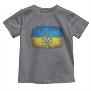 Vintage Ukraine Ukrainian Flag Toddler T Shirt Ukrainians Gifts TS10 Charcoal Print Your Wear