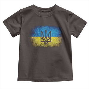 Vintage Ukraine Ukrainian Flag Toddler T Shirt Ukrainians Gifts TS10 Dark Chocolate Print Your Wear