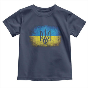 Vintage Ukraine Ukrainian Flag Toddler T Shirt Ukrainians Gifts TS10 Navy Print Your Wear