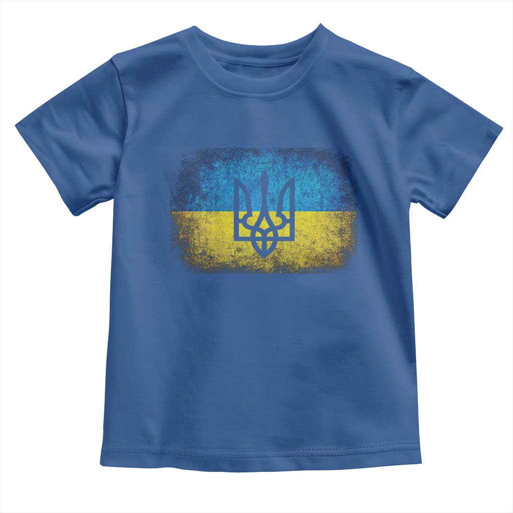 Vintage Ukraine Ukrainian Flag Toddler T Shirt Ukrainians Gifts TS10 Royal Blue Print Your Wear