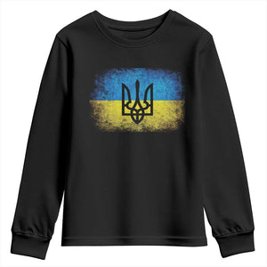 Vintage Ukraine Ukrainian Flag Youth Sweatshirt Ukrainians Gifts TS10 Black Print Your Wear