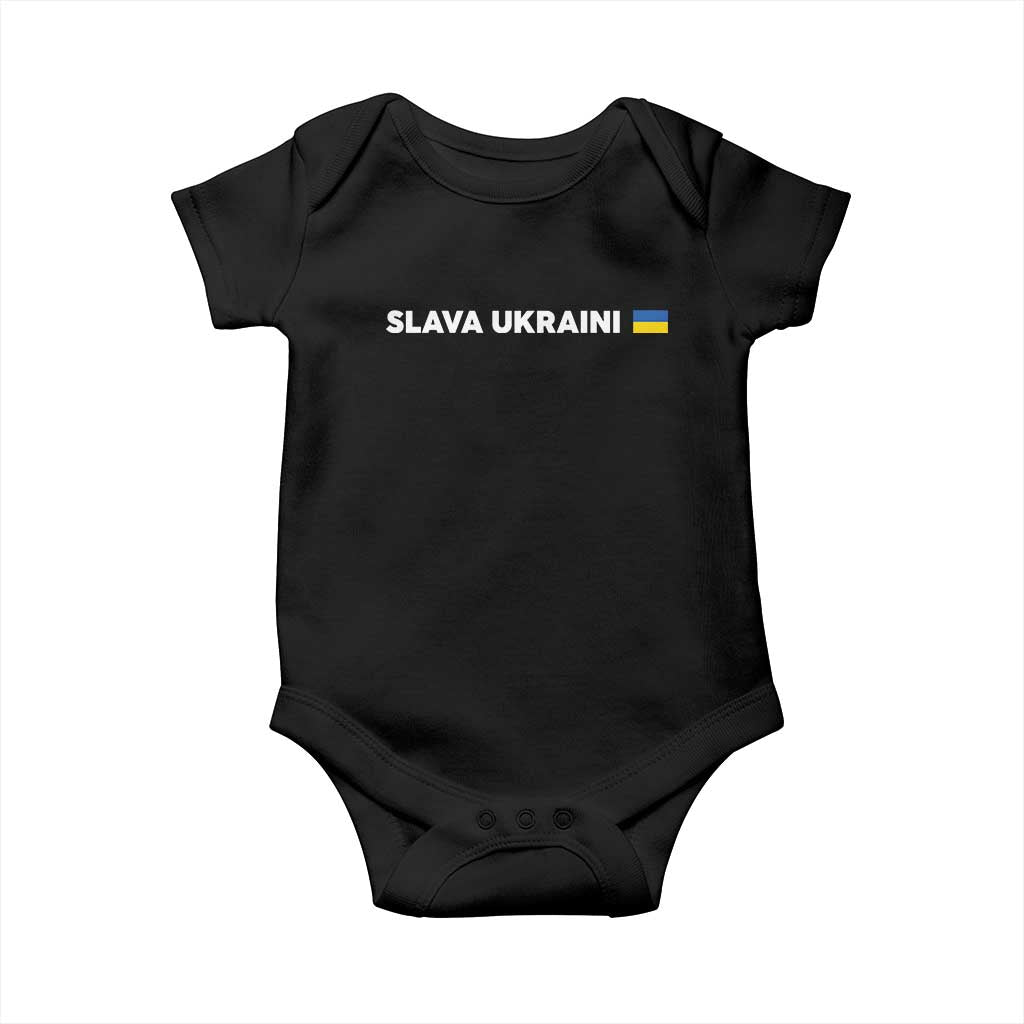 Slava Ukraini Ukraine Flag Baby Onesie Ukrainian Pride TS10 Black Print Your Wear
