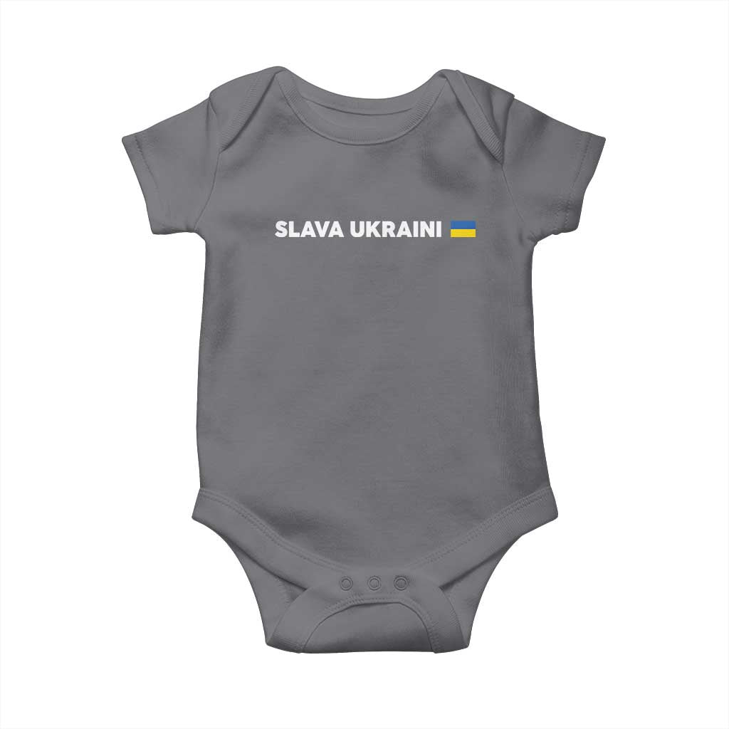 Slava Ukraini Ukraine Flag Baby Onesie Ukrainian Pride TS10 Charcoal Print Your Wear