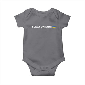 Slava Ukraini Ukraine Flag Baby Onesie Ukrainian Pride TS10 Charcoal Print Your Wear