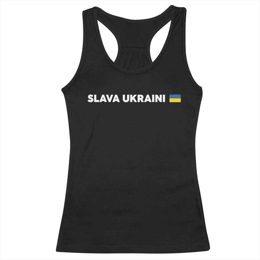 Slava Ukraini Ukraine Flag Racerback Tank Top Ukrainian Pride TS10 Black Print Your Wear