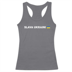 Slava Ukraini Ukraine Flag Racerback Tank Top Ukrainian Pride TS10 Charcoal Print Your Wear