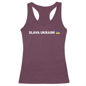Slava Ukraini Ukraine Flag Racerback Tank Top Ukrainian Pride TS10 Maroon Print Your Wear