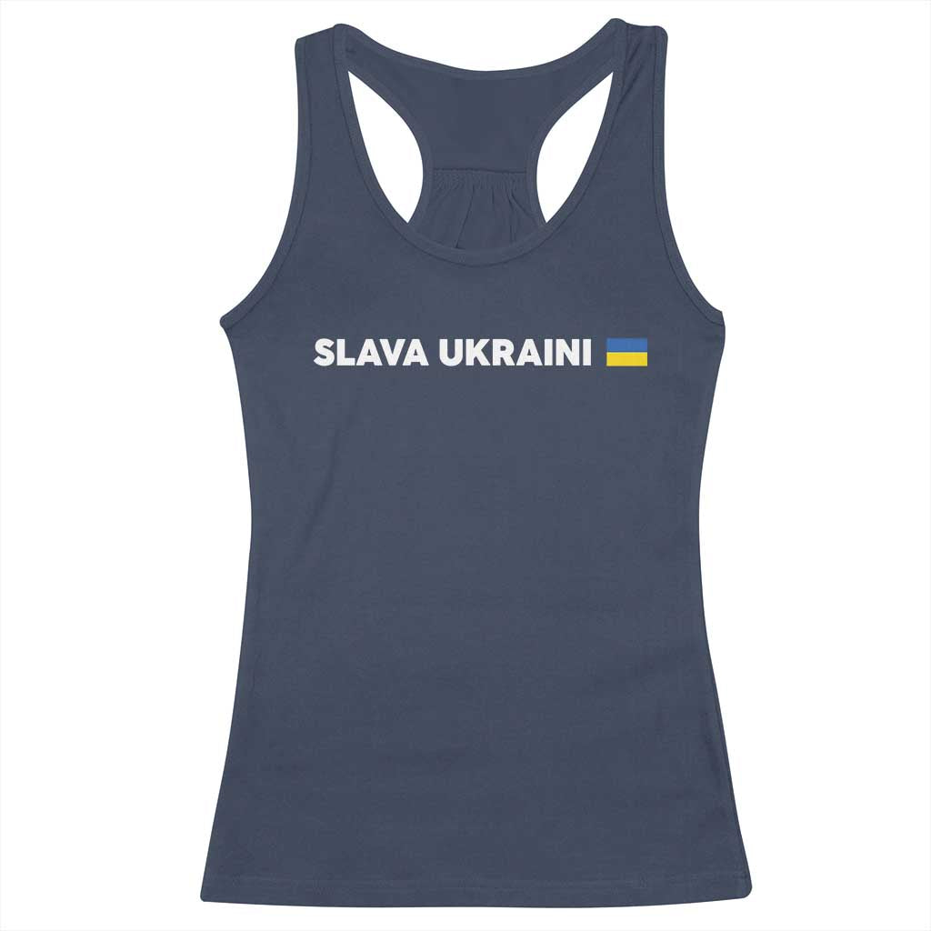 Slava Ukraini Ukraine Flag Racerback Tank Top Ukrainian Pride TS10 Navy Print Your Wear
